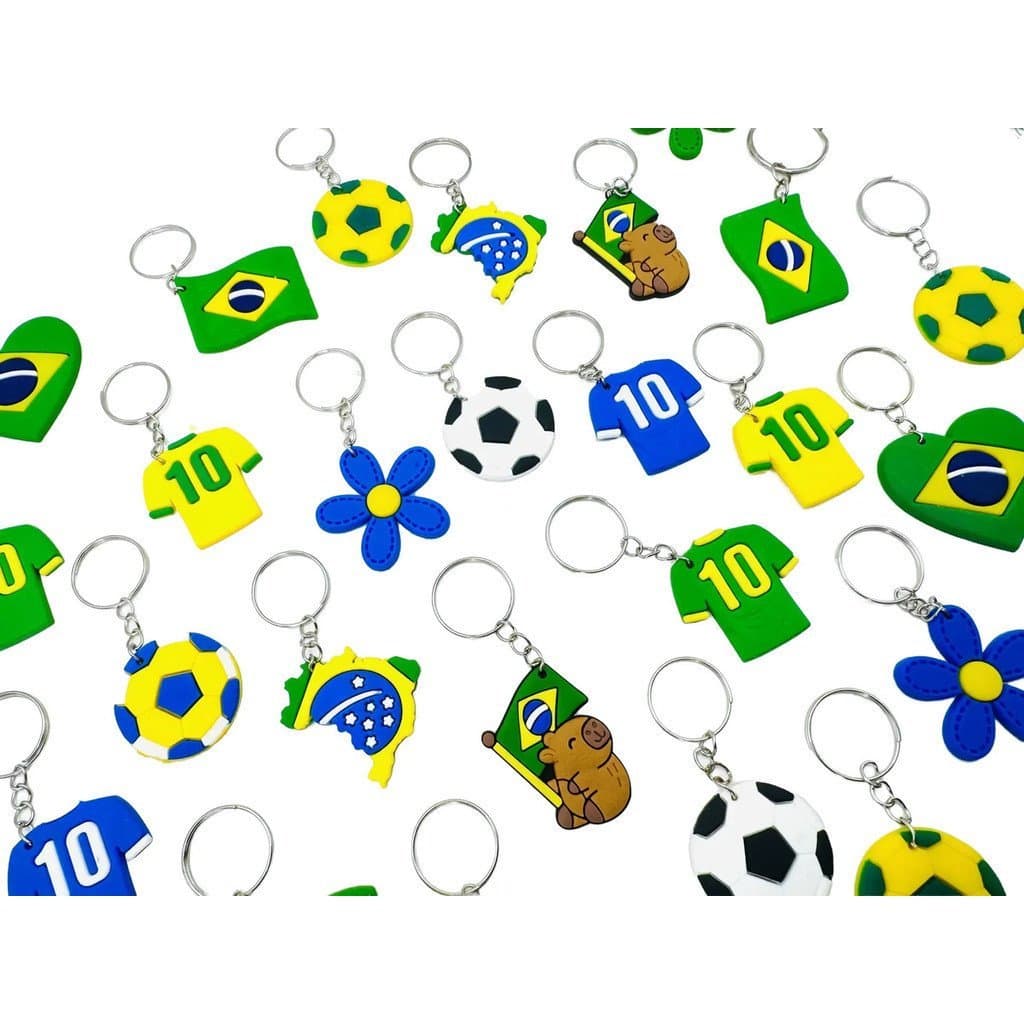chaveirinho Lembrancinha Brasil Brasileirinho 10peças Variadas Emborrach