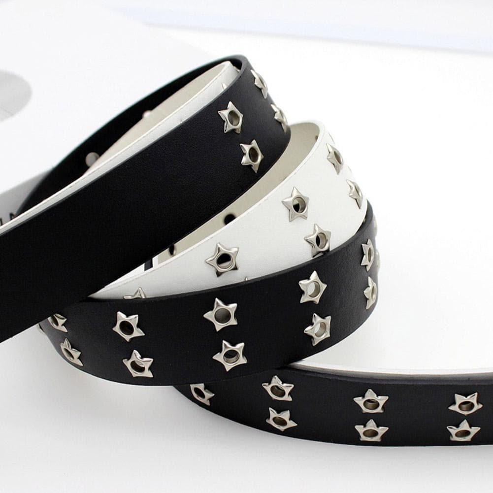Cinto De Moda Com Buraco De Duas Fileiras Versátil Adequado Para Homens E Mulheres Ilhó De Estrela Dupla P5w9