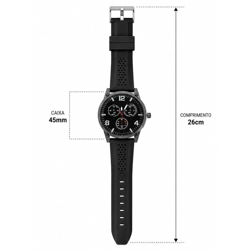 Relógio masculino relógio masculino pulseira de borracha preto moderno simples Silicone confortável relógio diário de qu