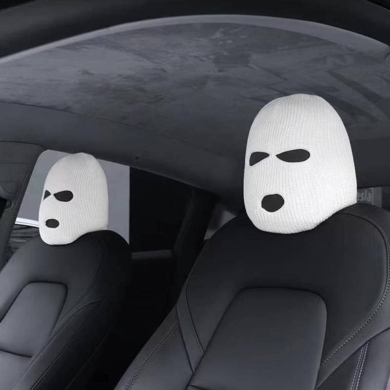 & Sellbest 1pc Capa De Assento De Carro Pessoa Mascarada Malha Chapelaria Halloween Encosto De Cabeça Decoração Anti-Rou