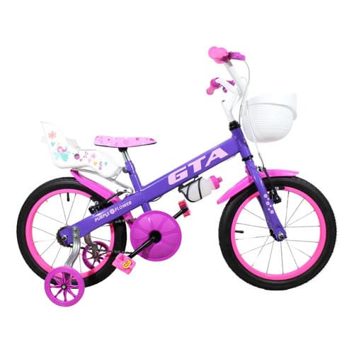 Bicicleta Aro 16 Gta Purple Flower Roxo / Rosa Infantil Rosa