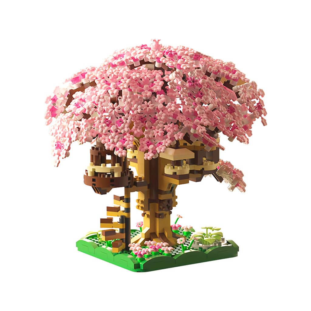 Kit Blocos Micro Bonsai Sakura Montagem Flores Decorativo Presente Elegante Tijolos