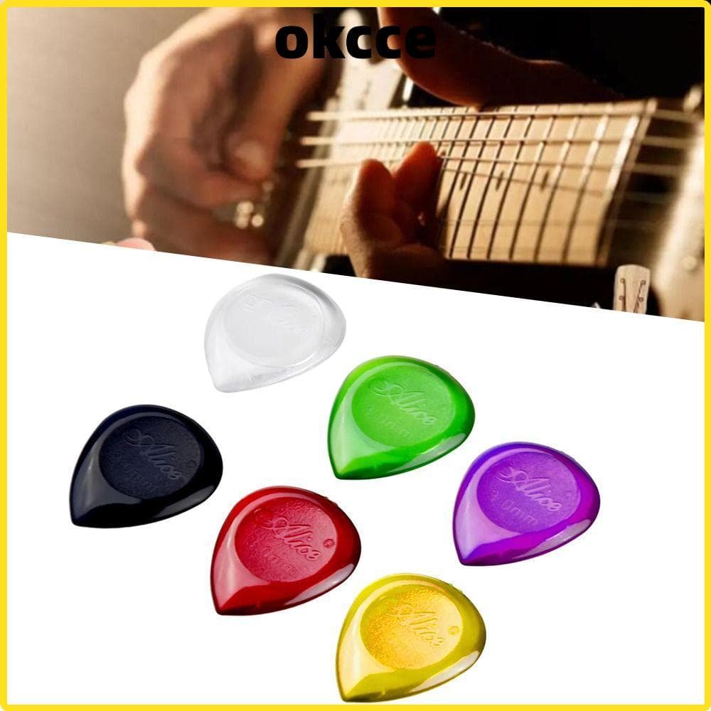 OKCCE 6 Peças De Palheta Para Baixo Elétrico , Palhetas Guitarra ABS Atarracadas , Acessórios De 1/2/3 Mm De Seleção Ráp