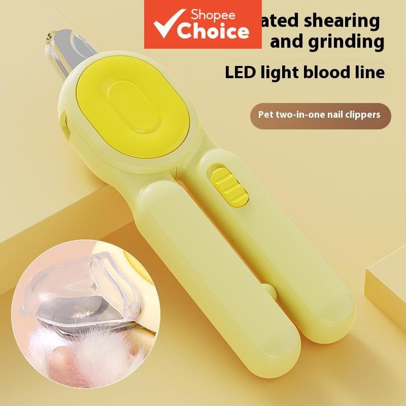 Alicate de Unhas Roxo Macaron com Luz LED Integrada, Trava de Segurança e Lâmina Anti-Arranhão para Pequenos Gatos e