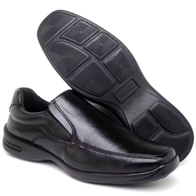 Sapato Masculino Couro Legítimo Conforto Casual Social Executivo Trabalho Antiderrapante Premium