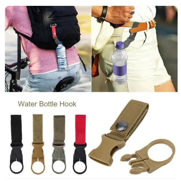 Mochila Garrafa De Água Gancho Pendurado Fecho Webbing Titular Fivela De Ao Ar Livre
