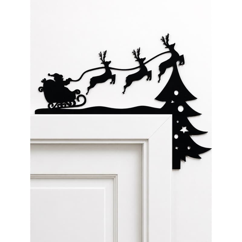 Decoração de Natal Para Porta Enfeite Natalino Papai Noel Arvore de Natal