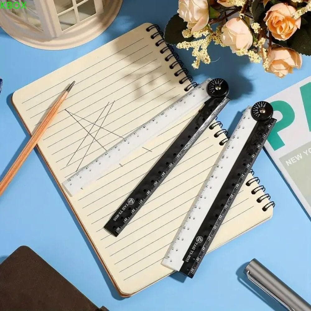 Régua Dobrável KBOX , Reta De Desenho Preto E Branco De Escala Multifuncional De Marcador De Plástico