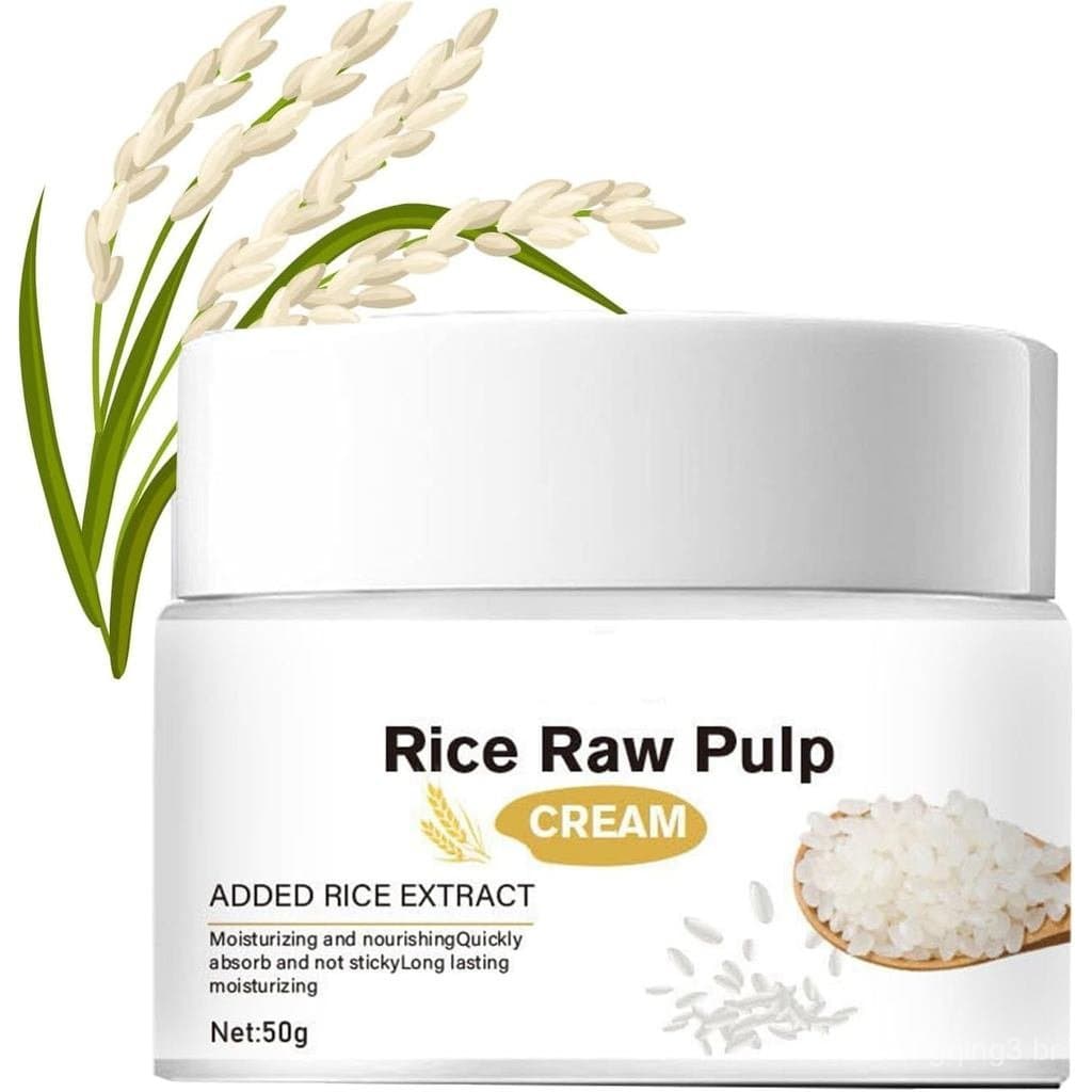 Creme Facial de Polpa de Arroz Cru, Creme Clareador de Arroz Branco com Extrato de Arroz, Creme Hidratante Facial Anti-I