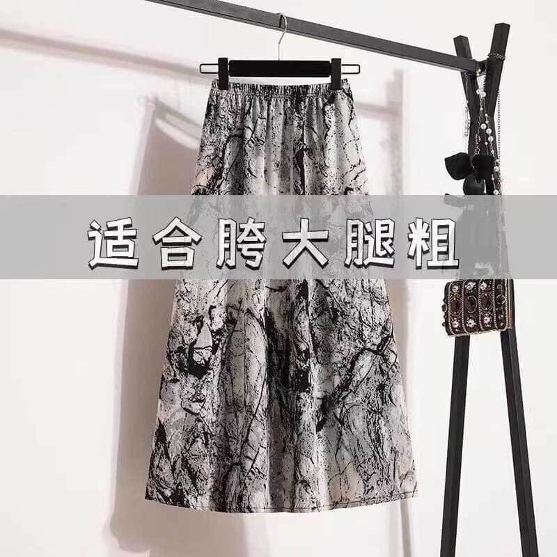 Tamanho grande novo estilo chinês saia feminina 2026 novo estilo saia de tinta feminino Design sentido grande saia balan
