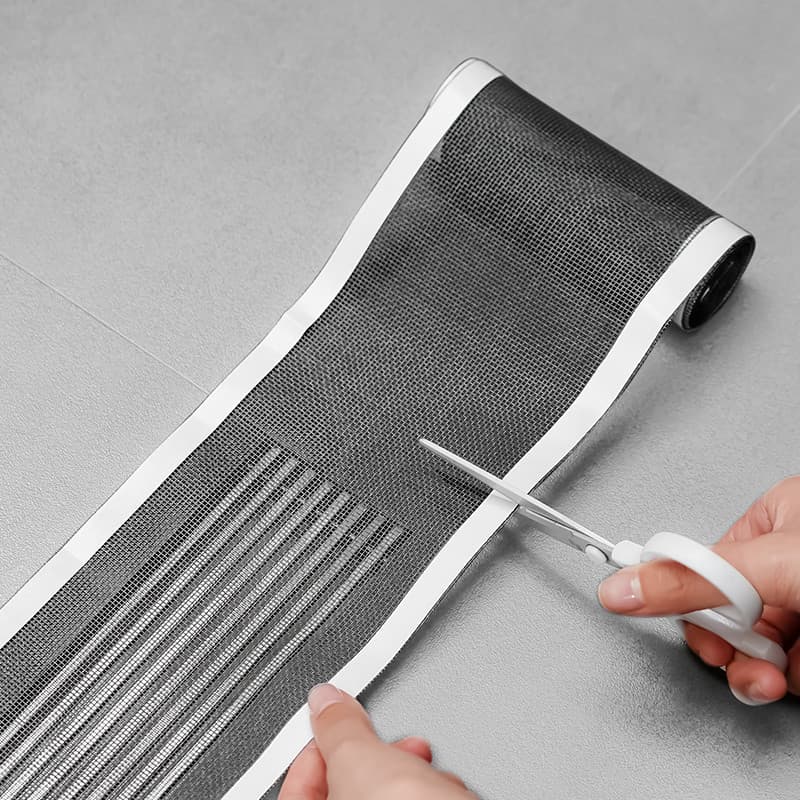 Malha retangular do filtro de drenagem de piso pode cortar esgoto do banheiro anti-cabelo anti-insetos bloqueio adesivo