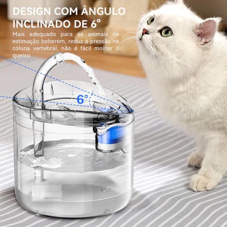 2.0L ALPHAKOKO Fonte De Água Bebedouro Para Gatos E Cães Usb - Bivolt tigela alimentação para pets