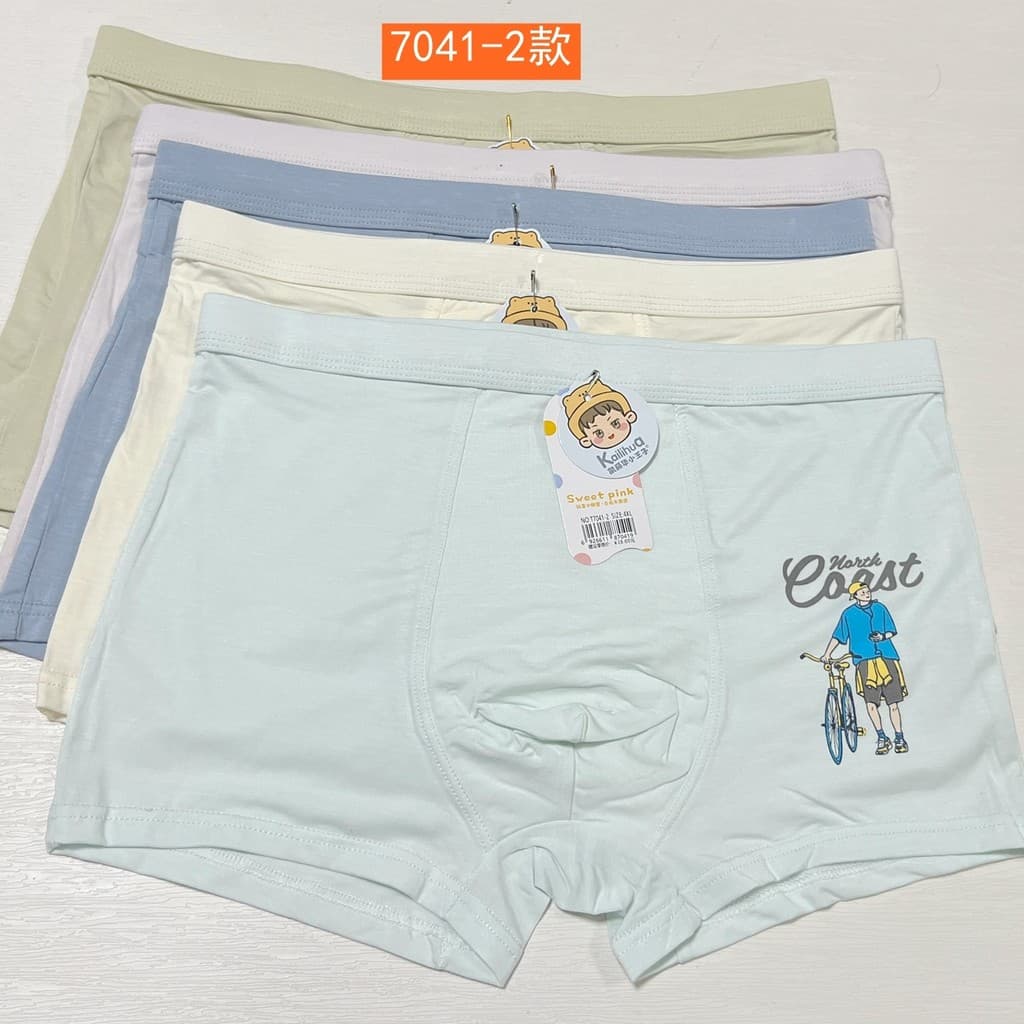 Kailihua o pequeno príncipe adolescente grande crianças meninos roupa interior de fibra pegajosa modal Boxer 7041 modal