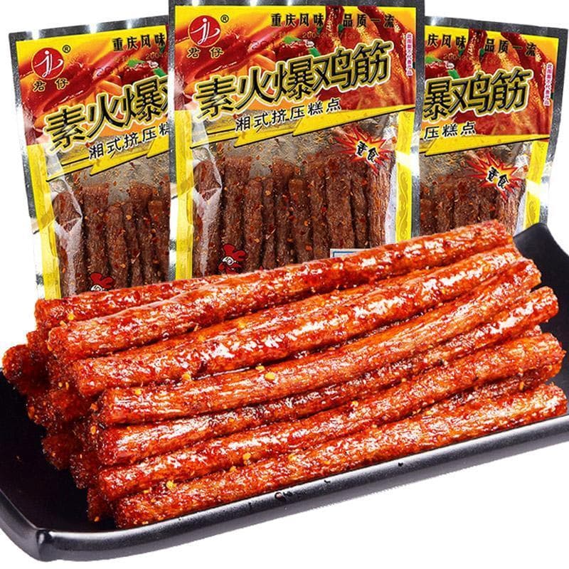 Junzai Vegetariano Tendão de Frango Quente Tiras Picantes Varas Picantes Glúten Voltar Campus Nostálgico Influenciador I
