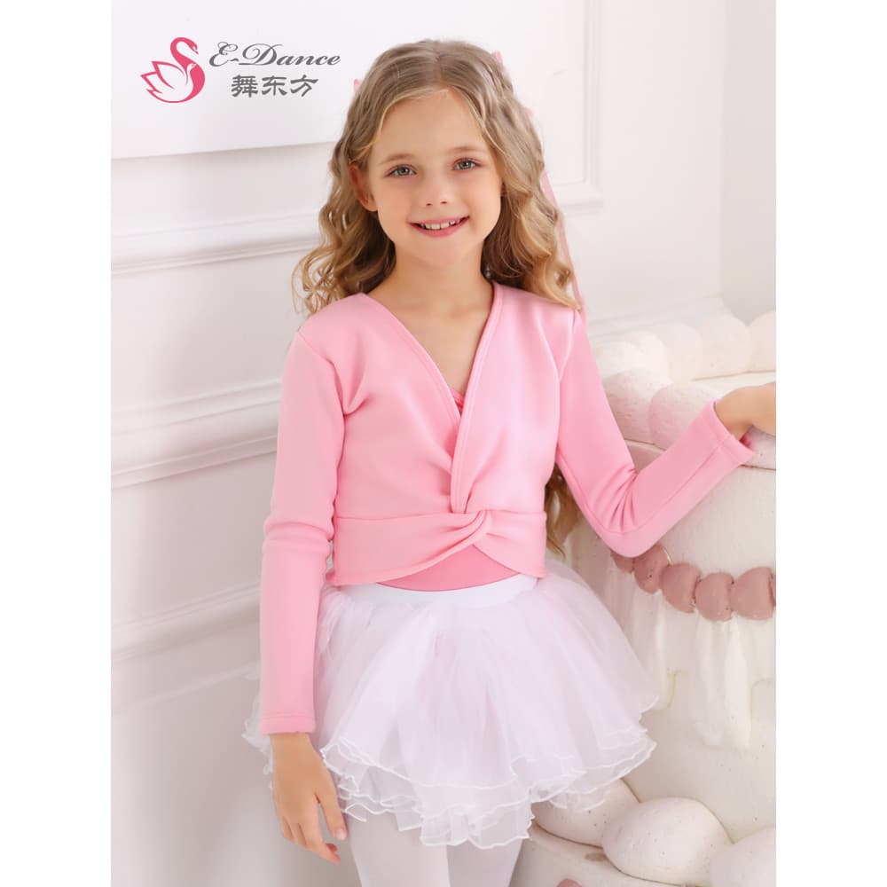 Jaqueta de dança infantil para meninas, lã, balé, prática, xale, meninas, atado, quente, pequeno, colete