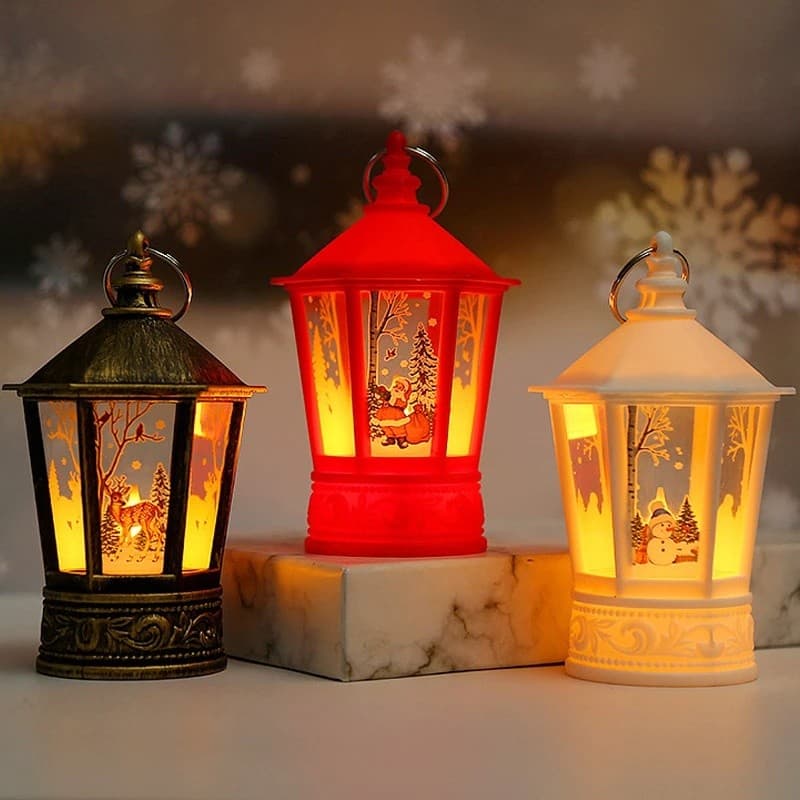 Retro Natal Castiçal Lâmpada Eletrônica Luz De Vela LED Pequena Noite Árvore De Pendurado Ornamentos Presentes De Ano No