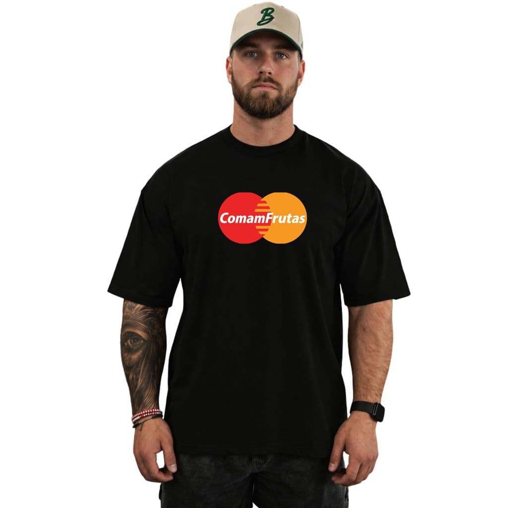 Camiseta masculina Oversized Estampada Comam Frutas para Academia camisa algodão over Streetwear 100% Algodão