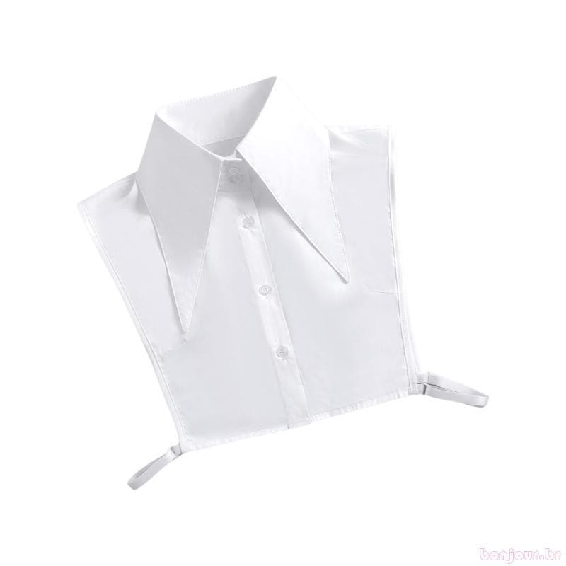 bonjour Inserção De Gola De Suéter Para Mulheres , Coleiras De Camisa Destacáveis Brancas Com Lapela Pontiaguda E Botão