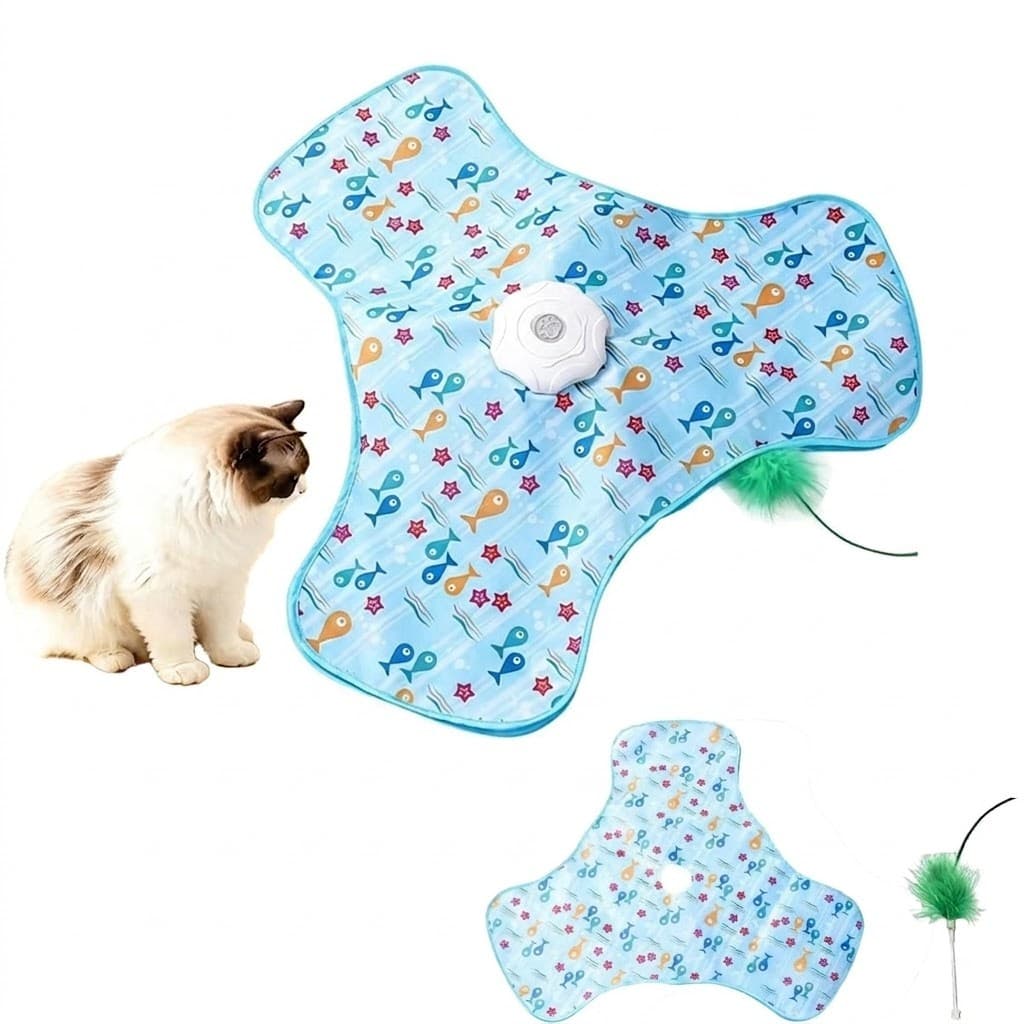 Brinquedo Gato Interativo Automático Elétrico Caça Rato Pena Antiestresse Recarregável USB Tipo C 1200mAh Pet Gatinho