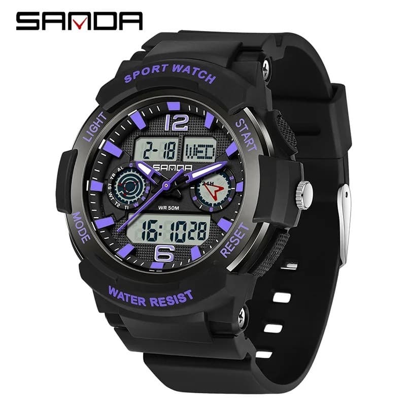 SANDA 6188 Relógio Masculino Esporte Quartzo Digital LED De Pulso Top Marca De Luxo Cronômetro À Prova D'água Eletrônico