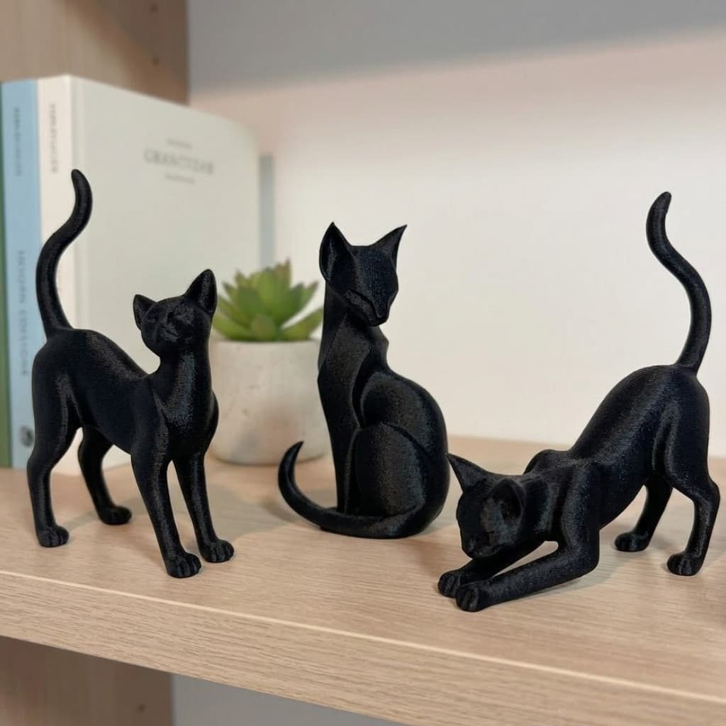 Escultura Gato Decorativo para casa mesa e estante Decoração Moderna casa