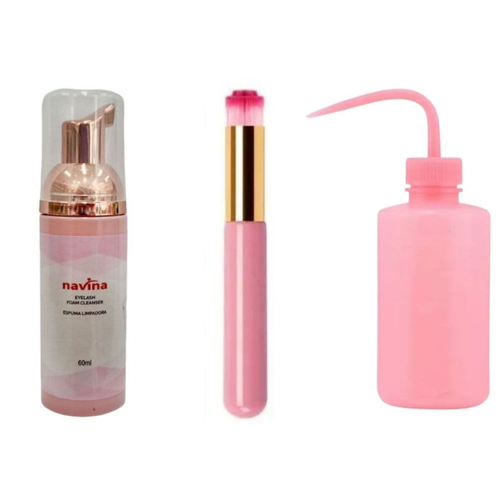 Kit Limpeza Cílios Sobrancelha Higienização Espuma Navina