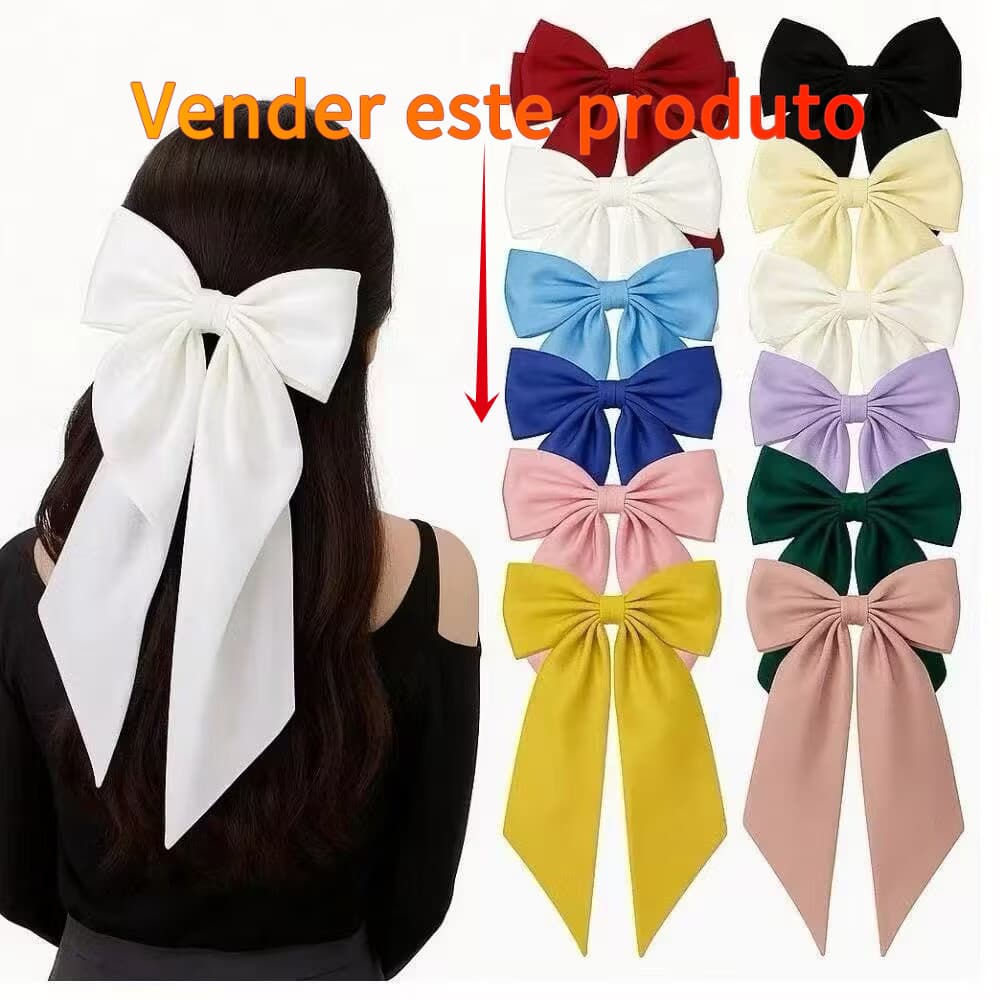 Laço Cabelo Grande Presilha Moda Lindos