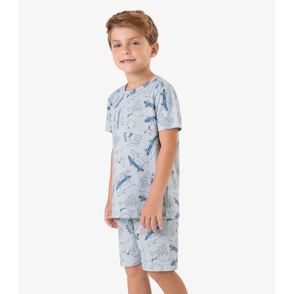 Pijama Meia Malha Rovi Kids Azul