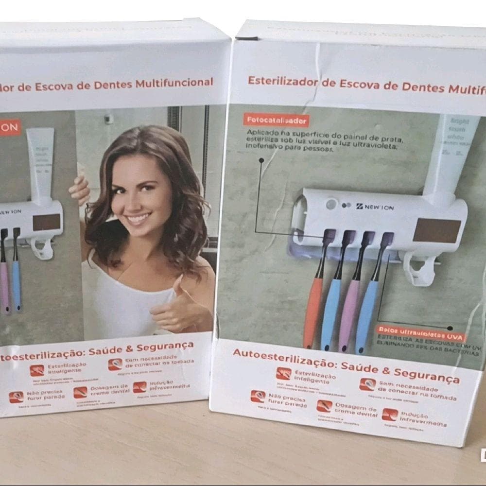 New Ion Esterilizador de Escova de Dentes Multifuncional com Foco na Saude e Segurança para Uso Diario