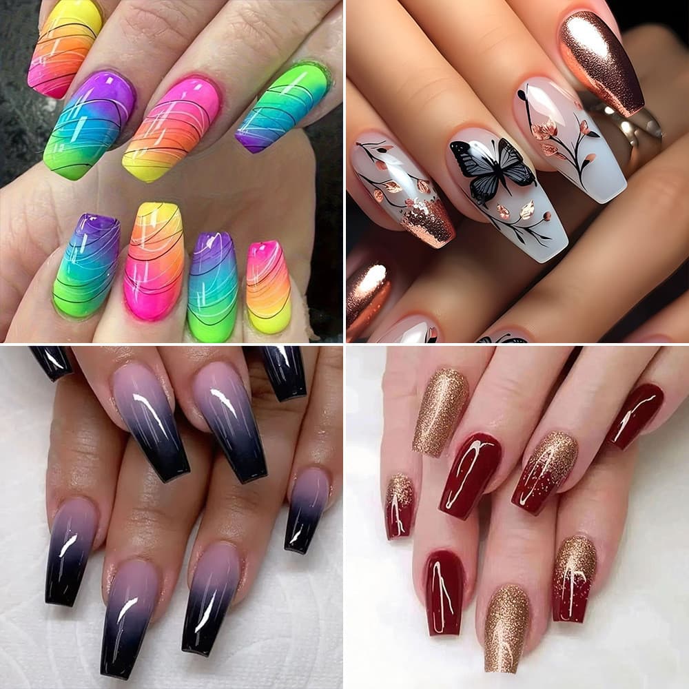 Unhas Postiças Removíveis para Arte de Unhas, Adesivos Decorativos DIY