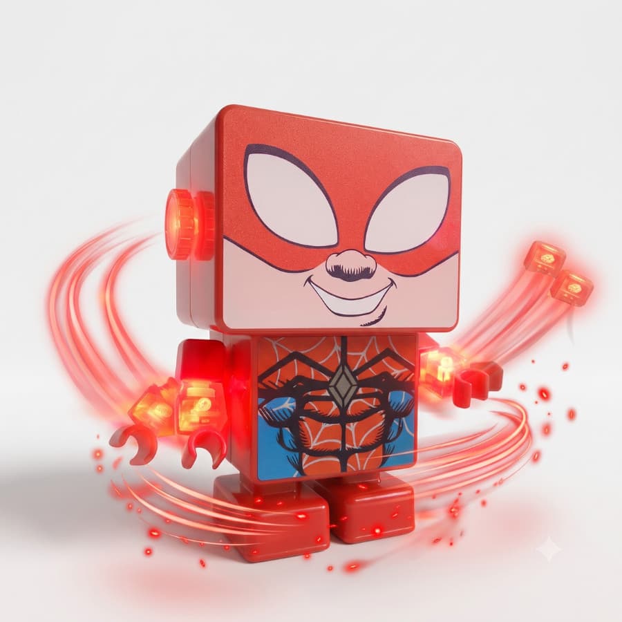 Robô Herói Dançarino Brinquedo infantil Rope Hero Luz Som Movimento