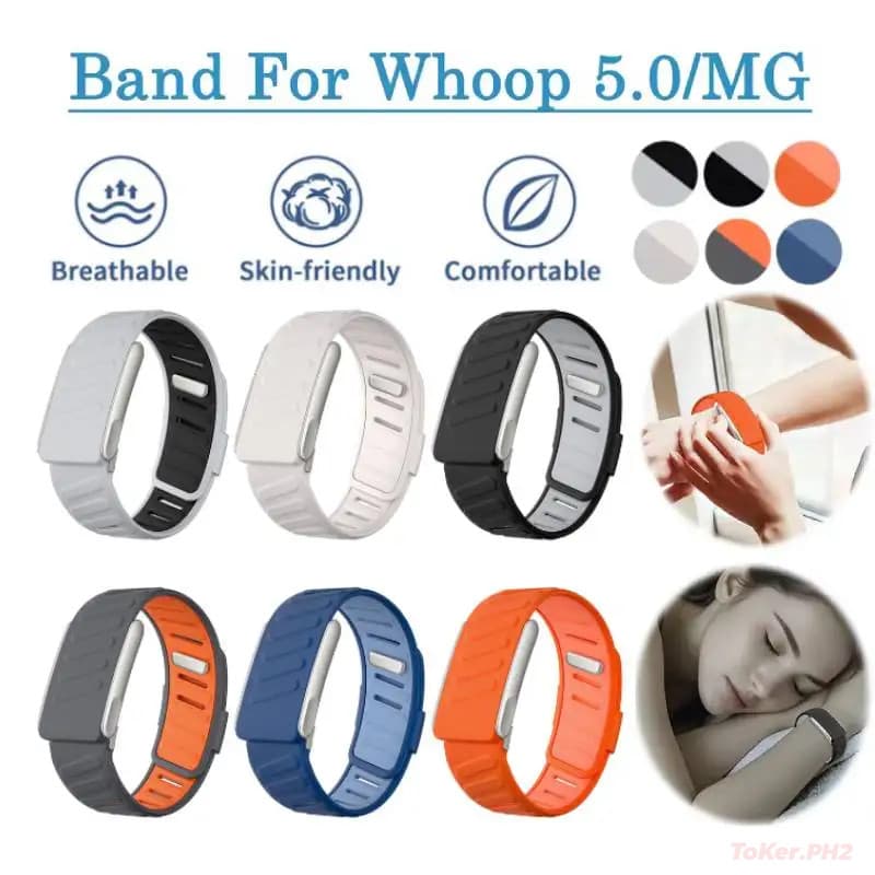 Para Pulseira WHOOP 5.0/MG SportFlex de Silicone Macio, à Prova d'Água e de Suor, com Correia Ajustável