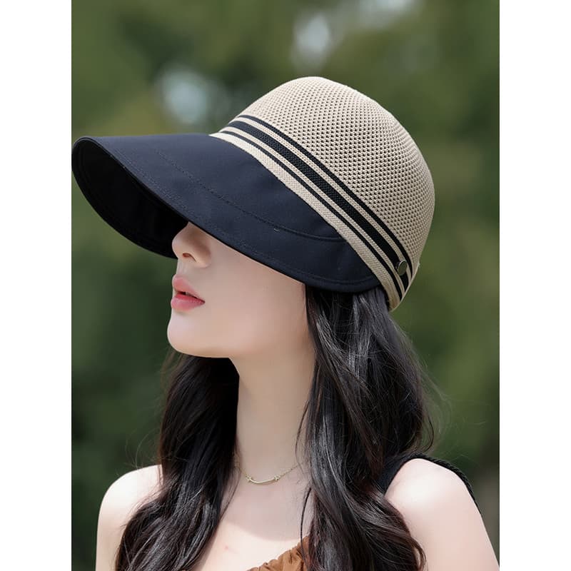Chapéu de sol feminino verão 2025 novo estilo oco respirável balde chapéu pode pendurar máscaras aba grande guarda-sol b