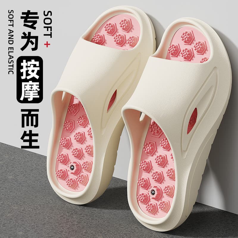 Chinelos de massagem de partículas de pé masculino de sola grossa merda-piso casa banheiro antiderrapante resistente ao