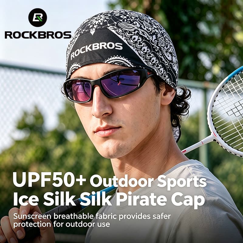 ROCKBROS Boné De Ciclismo Balaclava Verão Gelo Seda UPF50 + Proteção Solar Respirável Caminhadas Pesca Motocicleta Pirat