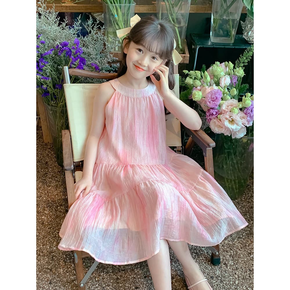 Meninas vestido de verão 2026 novo estilo menina estilingue vestido de verão vestido de princesa crianças verão vestido