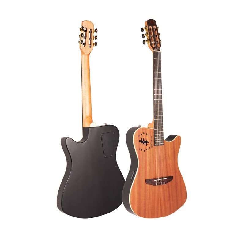 Violão Semi Acústico Marques Nylon Ativo Super Flat Cutaway Mahogany Fosco