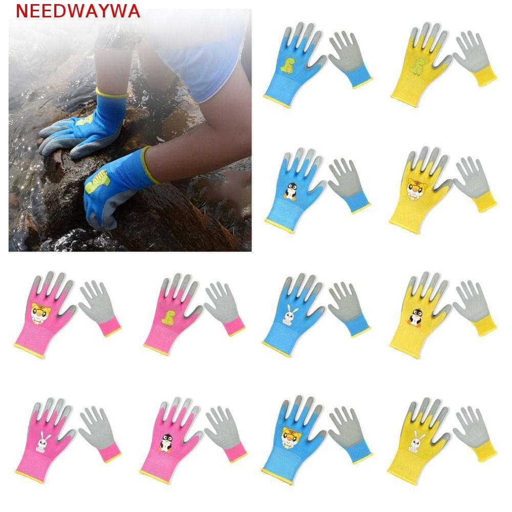 NEEDWAYWA Luvas De Jardinagem Infantis , Trabalho De Jardim Duráveis E Respiráveis , Padrão Animal