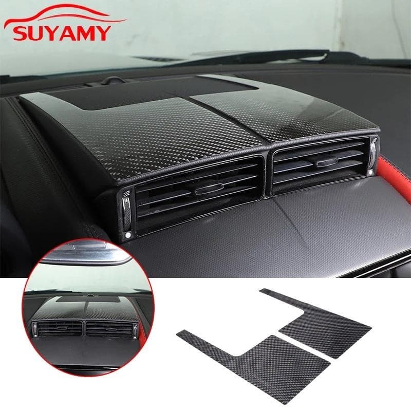 Adesivos De Acabamento De Quadro De Saída De Ar De Controle Central De Carro De Fibra De Carbono Macio Para Jaguar F-TYP
