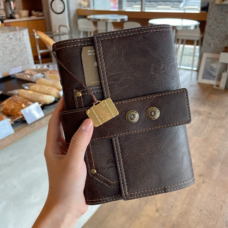 Superfície de couro Retro manual de viagem de alto valor A5 caderno de folhas soltas destacável A6 diário simples de fol