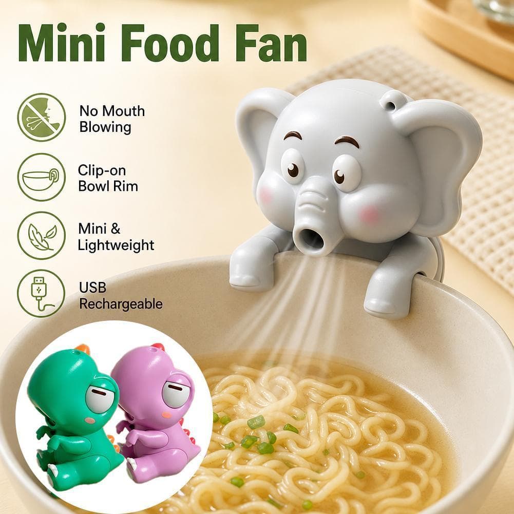Bebê Elefante Mini Ventilador Que Prende Em Tigelas E Copos Para Resfriamento Livre De Bagunça Multifuncional Ajudante D