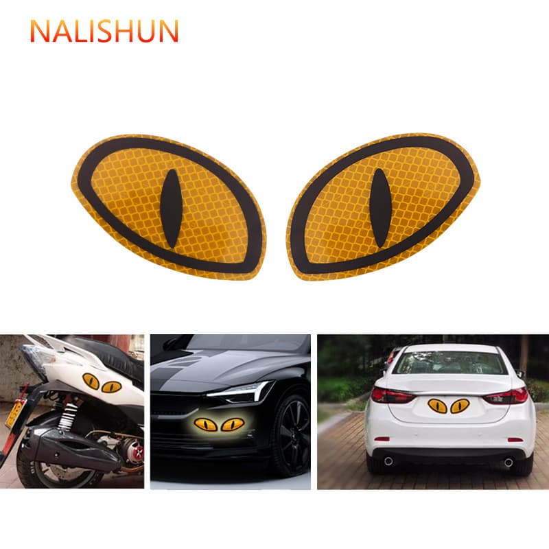 Adesivos refletivos para carro, olho de gato, sinais de aviso traseiros, noite, Anti-colisão, adesivos de segurança, blo