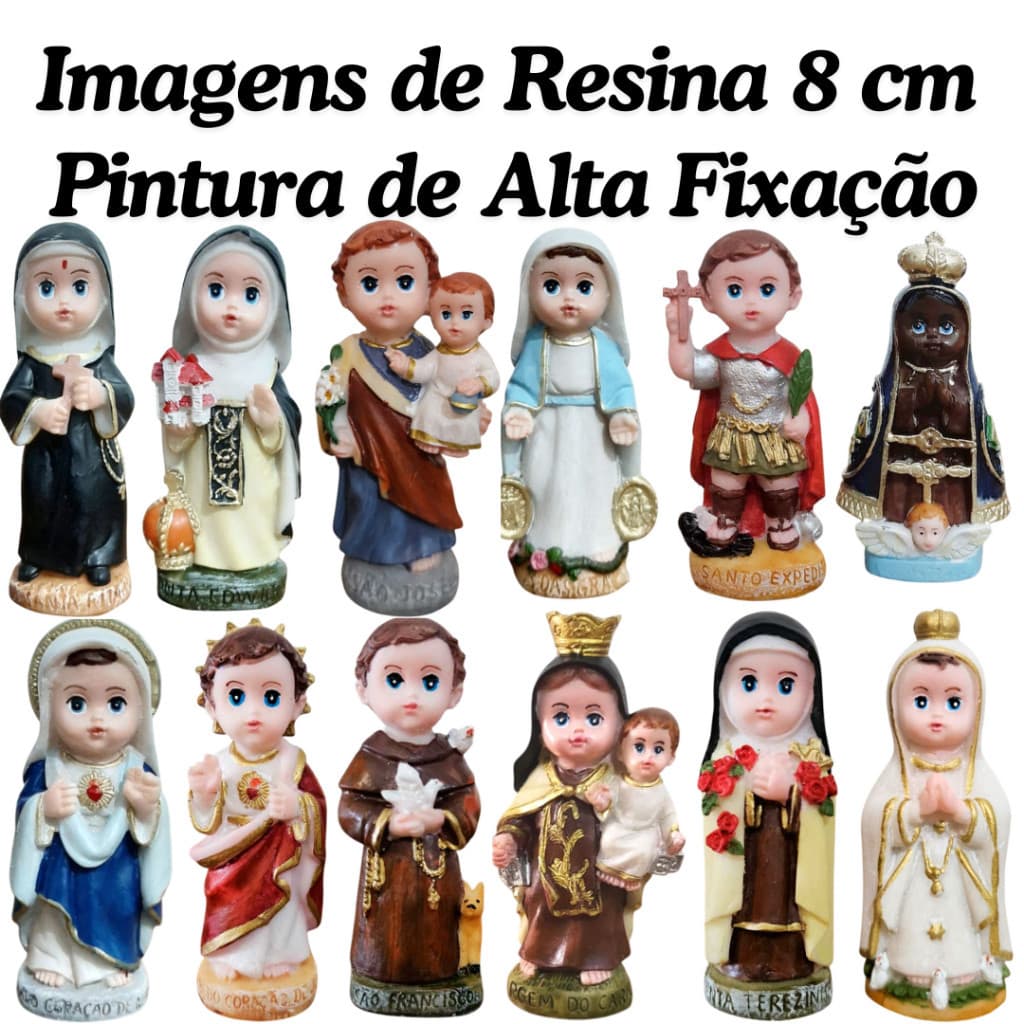 Imagem de Resina Infantil 8 cm - Santa Rita Arcanjo Miguel Rafael Nossa Senhora das Graças Variados