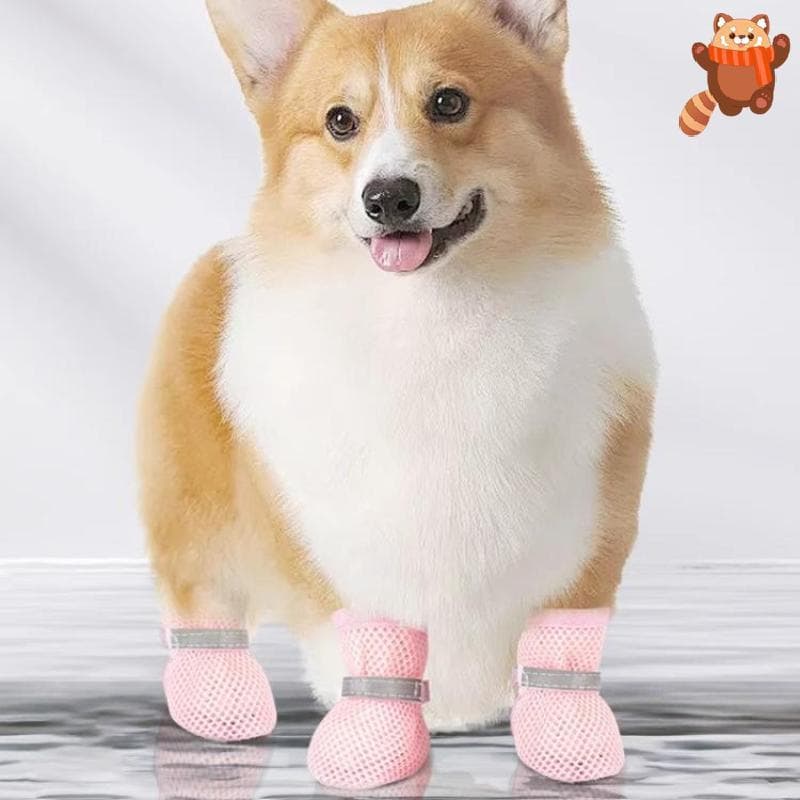 [AP] 4 Peças , Sapatos Para Cães , Antiderrapantes , Respiráveis , Resistentes Ao Desgaste , Botas Adequadas Animais De