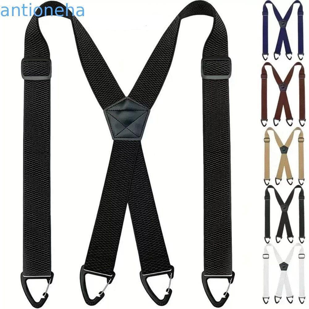 Suspensórios De Trabalho ANTIONEHA , Com 4 Fechos De Pinça , Tipo X Resistentes Elásticos De 3.8 Cm De Largura