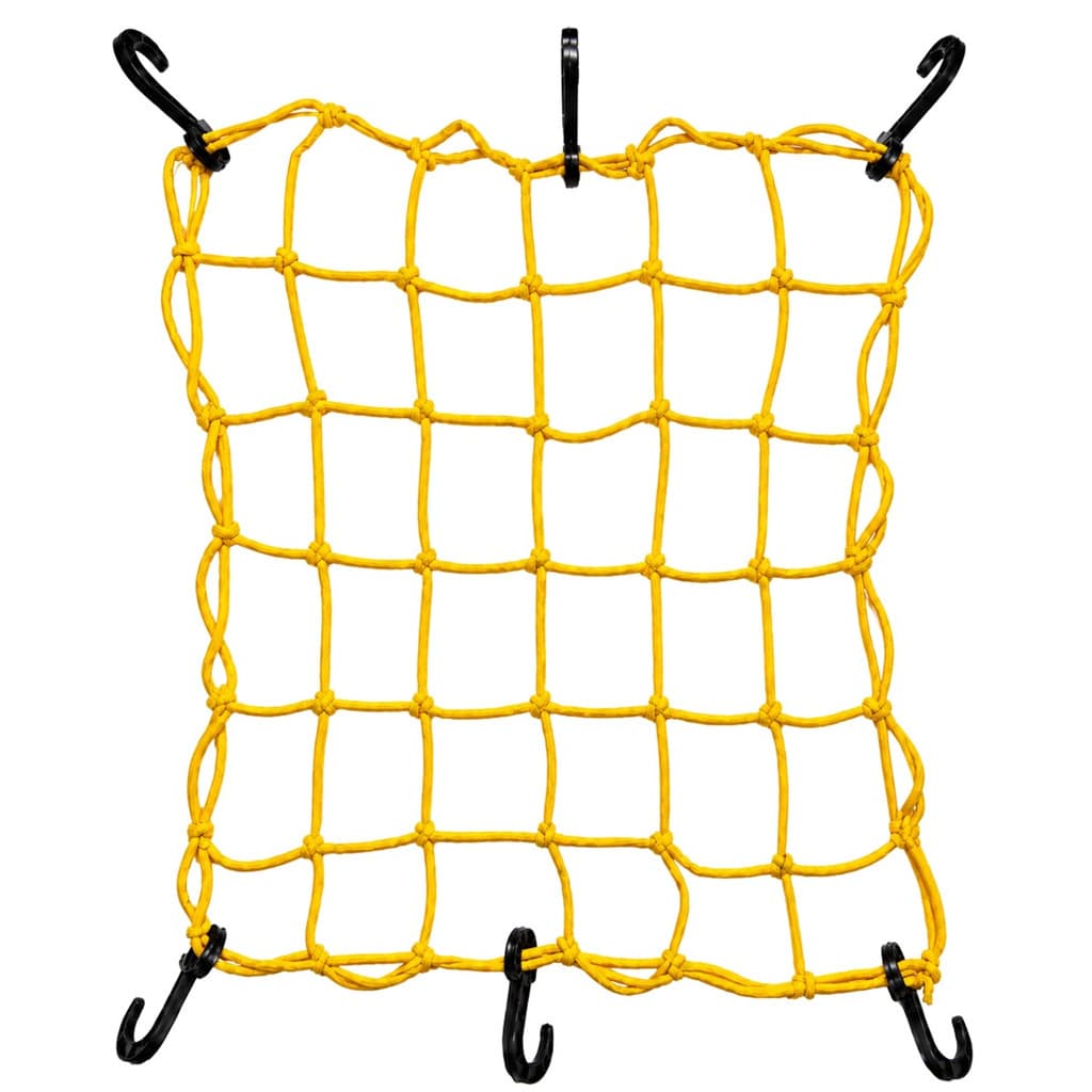 Rede Elástica Aranha Moto Bagageiro Redinha 35X35  Amarelo Tam P