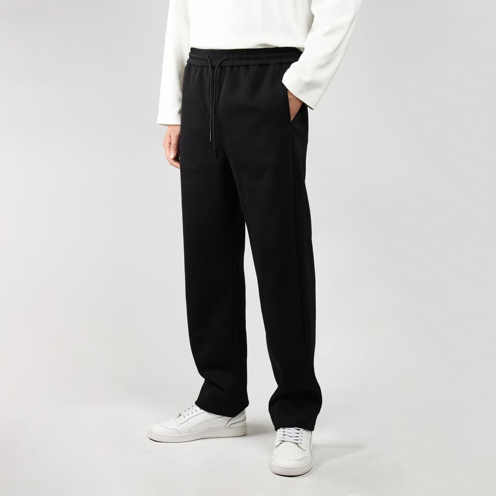 Calças casuais de perna reta masculinas High-End Drape primavera verão roupas calças pretas masculinas soltas cinza novo