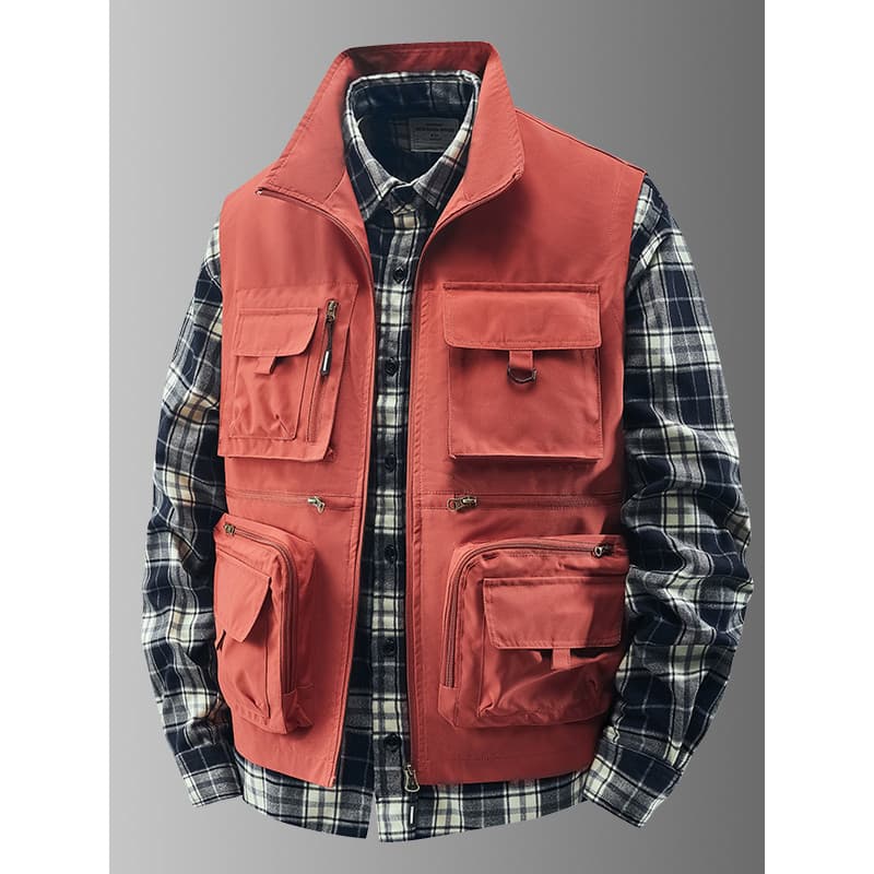 Primavera novo produto colete masculino ao ar livre Multi-saco ferramentas colete viagem fotografia colete solto tamanho