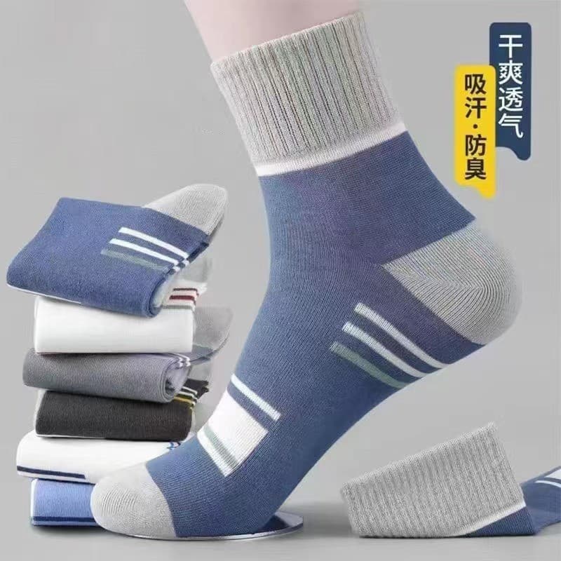 H HHR Meias masculinas absorventes de suor respiráveis outono inverno meias de cano médio masculinas meias de basquete e