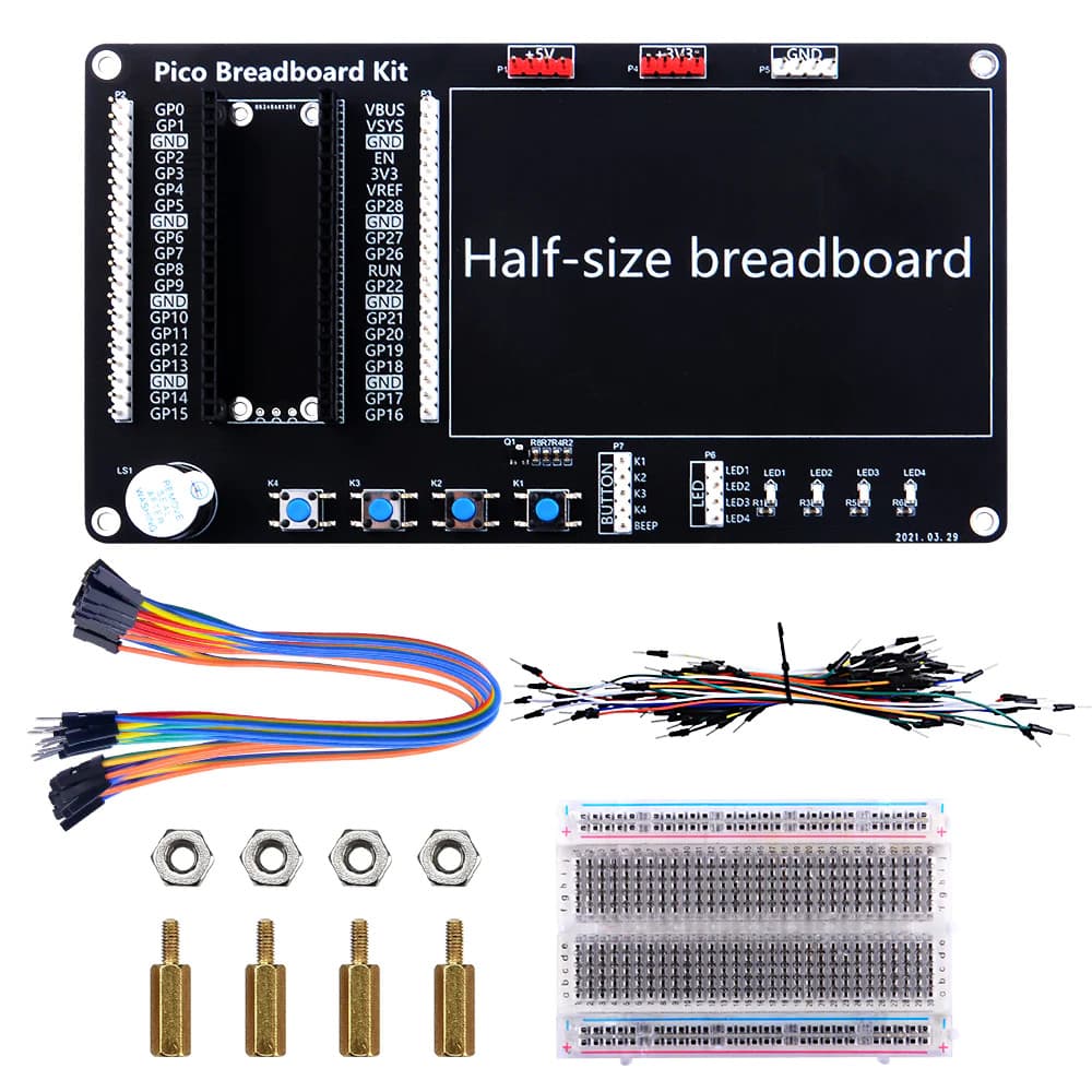 Raspberry Pi Pi Pico W Raspberry Pi Placa de expansão Breadboard Jumper Experiment Platform Kit Circuito DIY